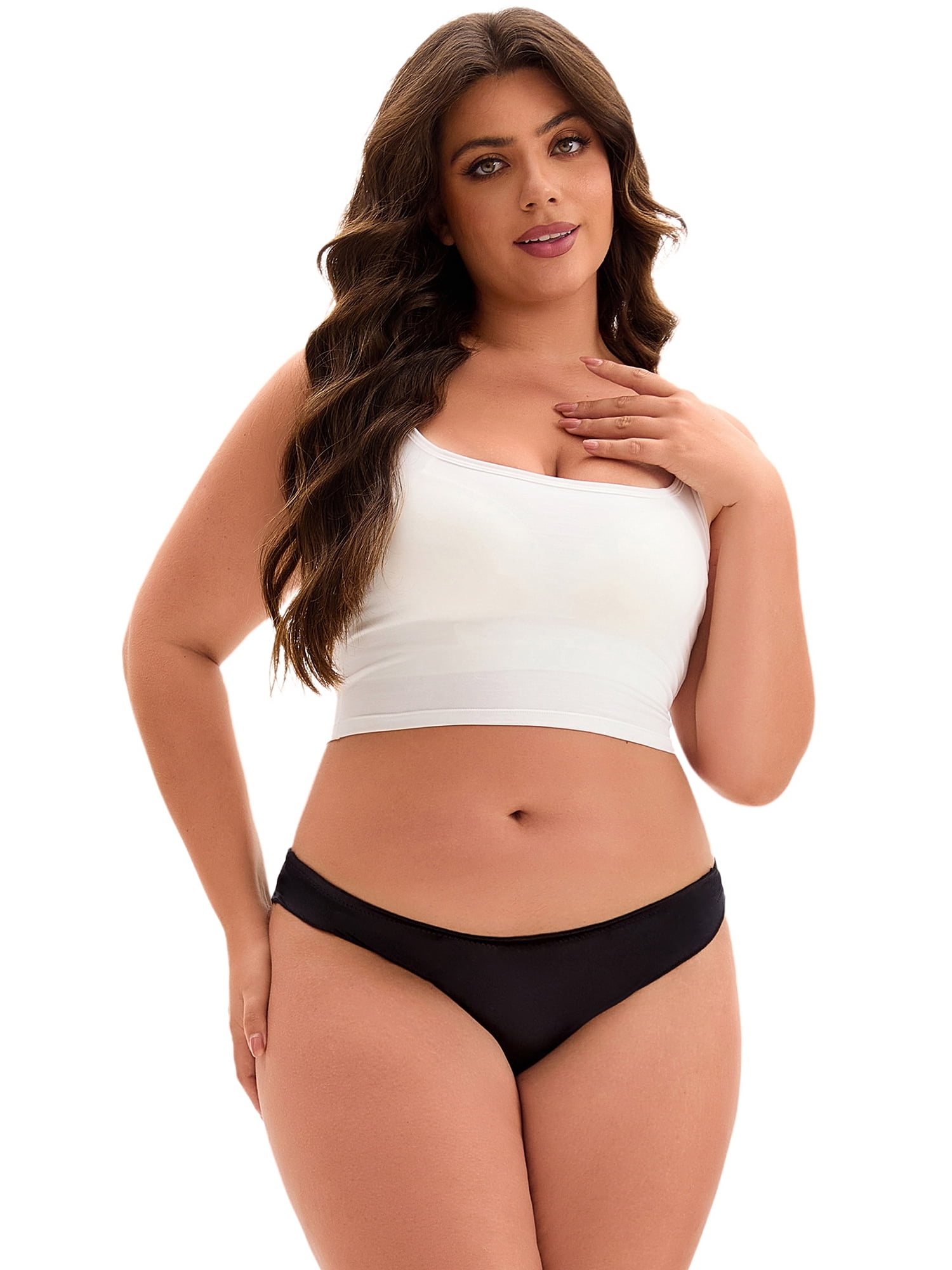 Unique Bargains Low Waist Frill Trim Satin Full Coverage Briefs M Black