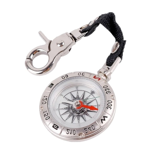 Masteelf Silver Outdoor Pocket Compass with Lanyard for Easy Direction Made of Composite Material 2 inch