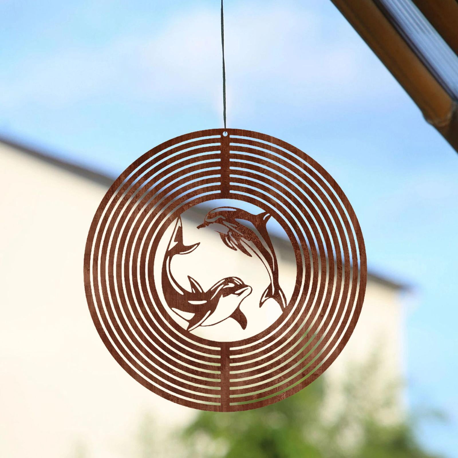 Dualoai Wind Chime Hanging Decorative Pendant Handcrafted Windchime Wind Chime Bell for Yard Women Men Outdoor Indoor Patio Decor Dolphin