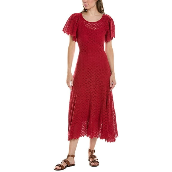 THE GREAT womens  The Harmony Maxi Dress, 0, Red