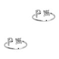 thumbnail image 2 of sweethay Anillo abierto con letra mayúscula, anillos de compromiso con estilo reutilizables portátiles, compras, maquillaje ornamental, Letra P 2Conjunto, 2 of 6