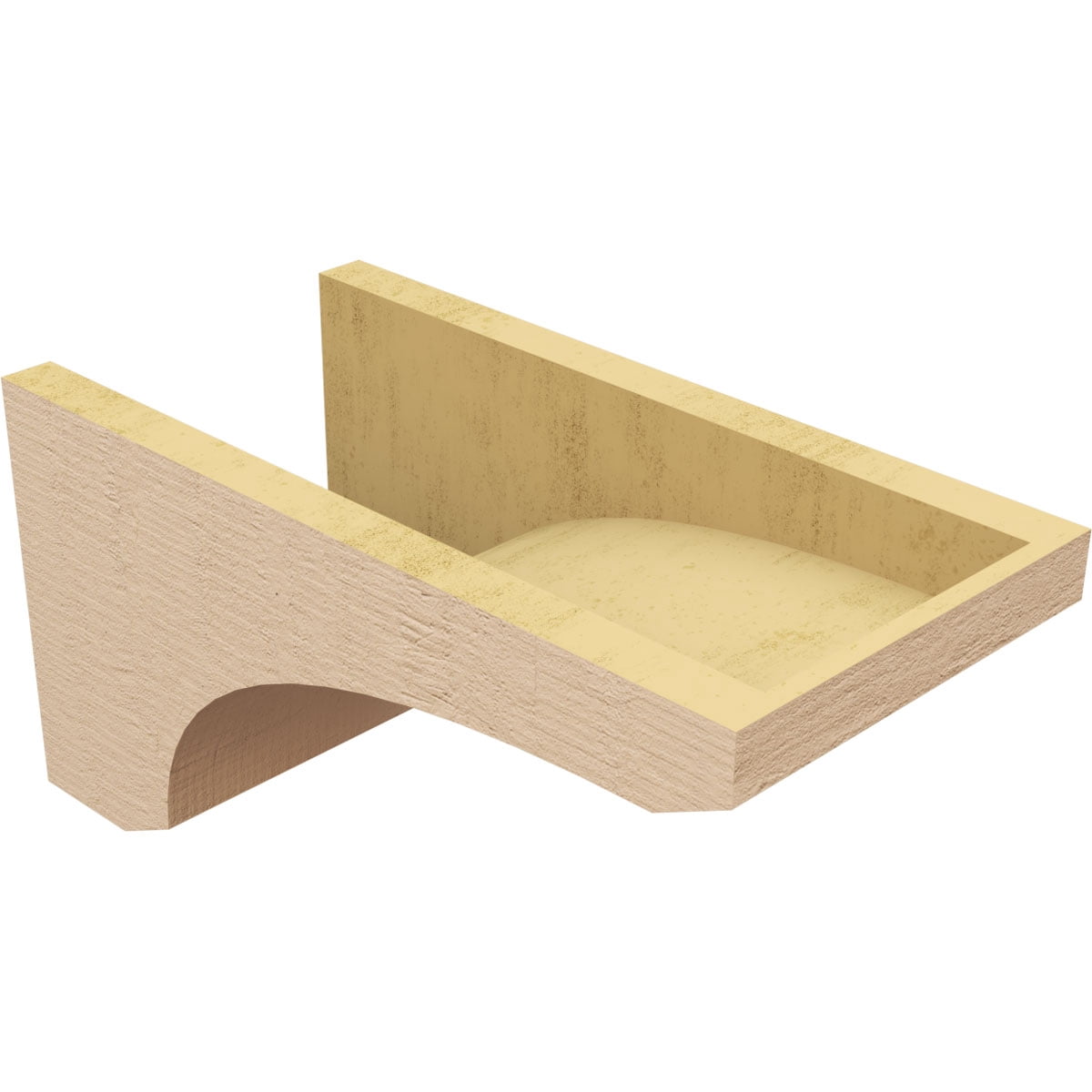 8"W x 16"D x 8"H Wide Legacy Rough Cedar Woodgrain TimberThane Corbel, Primed Tan