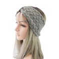 thumbnail image 3 of Womens Winter Knitted Headband with Plush Lining - Stretchy Cable Twist Ear Warmer for Running Skiing Hiking - Cozy Gift Gray, 3 of 3