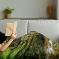 thumbnail image 3 of Waterfall Soft Flannel Fleece Throw Blanket, Waterfall in Spring Season Like Winter in Bulgaria with Trees and Bushes, Cozy Plush for Indoor and Outdoor Use, 70" x 90", Green and White, by Ambesonne, 3 of 5