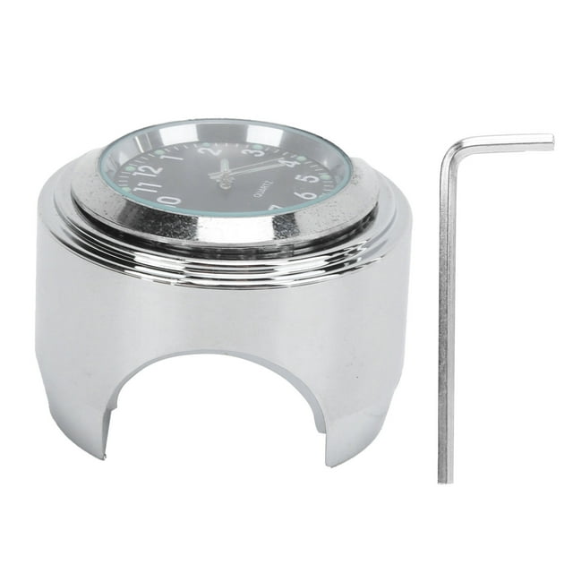 Reloj de montaje para motocicleta, reloj redondo de aluminio, resistente al agua, luminoso, universal, para manillar de 7/8 a 1 pulgada