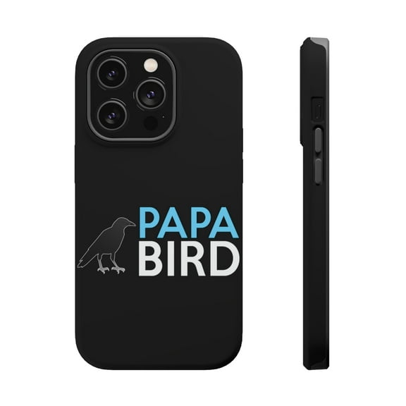 DistinctInk Tough Case for Apple iPhone 15 PRO (6.1" Screen), Compatible with MagSafe Charging - Papa Bird