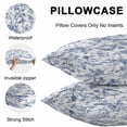 thumbnail image 5 of Throw Pillow Covers 24x24 Inch Set of 2, Blue Botanical Waterproof Outdoor Pillow Covers, Vintage Botanical Birds Decorative Cushion Pillowcases for Couch, Sofa, Bed, Garden, Patio, 5 of 9