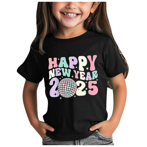 Gerichy Girls Graphic Print T-Shirt 2025 Girls Shirts Round Neck Cartoon Printed Half Sleeve T Shirt