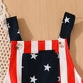 thumbnail image 5 of WUXIAN Toddler Boys Girls Independence Day Striped Printed Overalls Shorts With Pocket Spaghetti Trousers Romper 4th Of July Jumpsuit Comfort Baby Streetwear,Blue,9-12M, 5 of 6