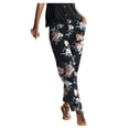 thumbnail image 3 of Womens Pants Fashion Print Casual Trousers Long Boho Beach Vacation Womens Pants Black XXXL, 3 of 7