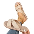 thumbnail image 4 of Caywon Women Flat Slide Sandals, Knotted Criss Cross Fabric, Woven Sole Vacation Dressy, Comfortable Ladies Shoes Sandalias Planas Mujer, 4 of 6