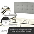 thumbnail image 6 of DeCoro Cambridge Easy Assembly Upholstered Platform Bed with Headboard, Metal Frame with Solid Wood Slat Support, No Box Spring Required and Noise-free, King, Light Grey, 6 of 10