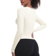 thumbnail image 6 of Sevevn Women's Casual Fashion Solid Color Sports Yoga Quick Drying Long Sleeved Top Beige L Christmas Deals, 6 of 8