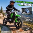 thumbnail image 3 of Joyracer 24V Electric Dirt Bike for Kids, 250W Powered Motorcycle,Ride on Toys with 3 Speed Modes, Twist Grip Throttle, Rear Disc Brakes, 15" Pneumatic Tire, Green, 3 of 6