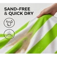 thumbnail image 4 of Oversized Cabana Striped Beach Towel, 60 x 28 Inch Large Quick-Dry Bath Towel, Lightweight Sand-Free Microfiber Towel for Swimming Pool & Travel, Available in 11 Colors, Green, 4 of 9