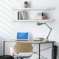 thumbnail image 5 of Floating Shelves for Wall - 35 Inch Long Bathroom Shelves, Wall Decor for Bedroom, Kitchen, Living Room & Book Storage - Mounted Floating Shelf with Invisible Brackets (White, 2 Pack), 5 of 6