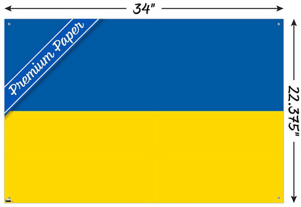 Ukrainian Flag Wall Poster with Pushpins, 22.375" x 34"