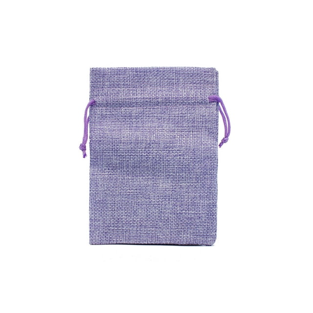 Qarigey 50 Uds. De arpillera con cordón para joyería, pendientes, collares, bolsas, bolsas de embalaje de arpillera, paquete para fiesta, cumpleaños, Ropa, zapatos y accesorios Miscelánea Violeta Qarigey AP015840-07
