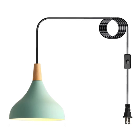 Hanging Lamps For Bedrooms Nordic Style Modern Minimalist Dining Room Kitchen Island Metal Green Swag Lamp Plug In Pendant Light Fixtures