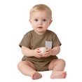 thumbnail image 4 of Newborn Baby Soft Bodysuit Short Sleeve Crewneck Onesie Infant Boys Girls Summer Comfortable Breathable Outfits Brown 6-9 Months, 4 of 6