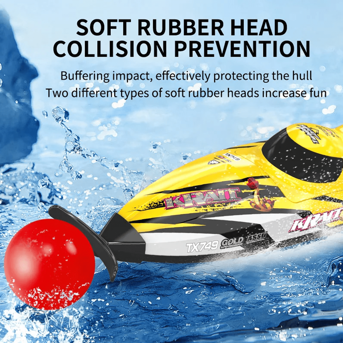 25KM/H High-Speed Brushless RC Turbojet Speedboat, 2.4G Waterproof Design Vortex Jet Boat with Never-Capsize Technology & Cooling System for Hobbyist - RTR
