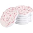 thumbnail image 1 of FMSHPON Simple Retro Spring Flower Set of 4 Car Coaster for Drinks, Absorbent Ceramic Stone Coasters Cup Mat with Cork Base for Home Kitchen Room Coffee Table Bar Decor, 1 of 5
