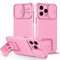 Camera Privacy Cover Hybrid Case with Kickstand for iPhone 14 Pro Max - Pink