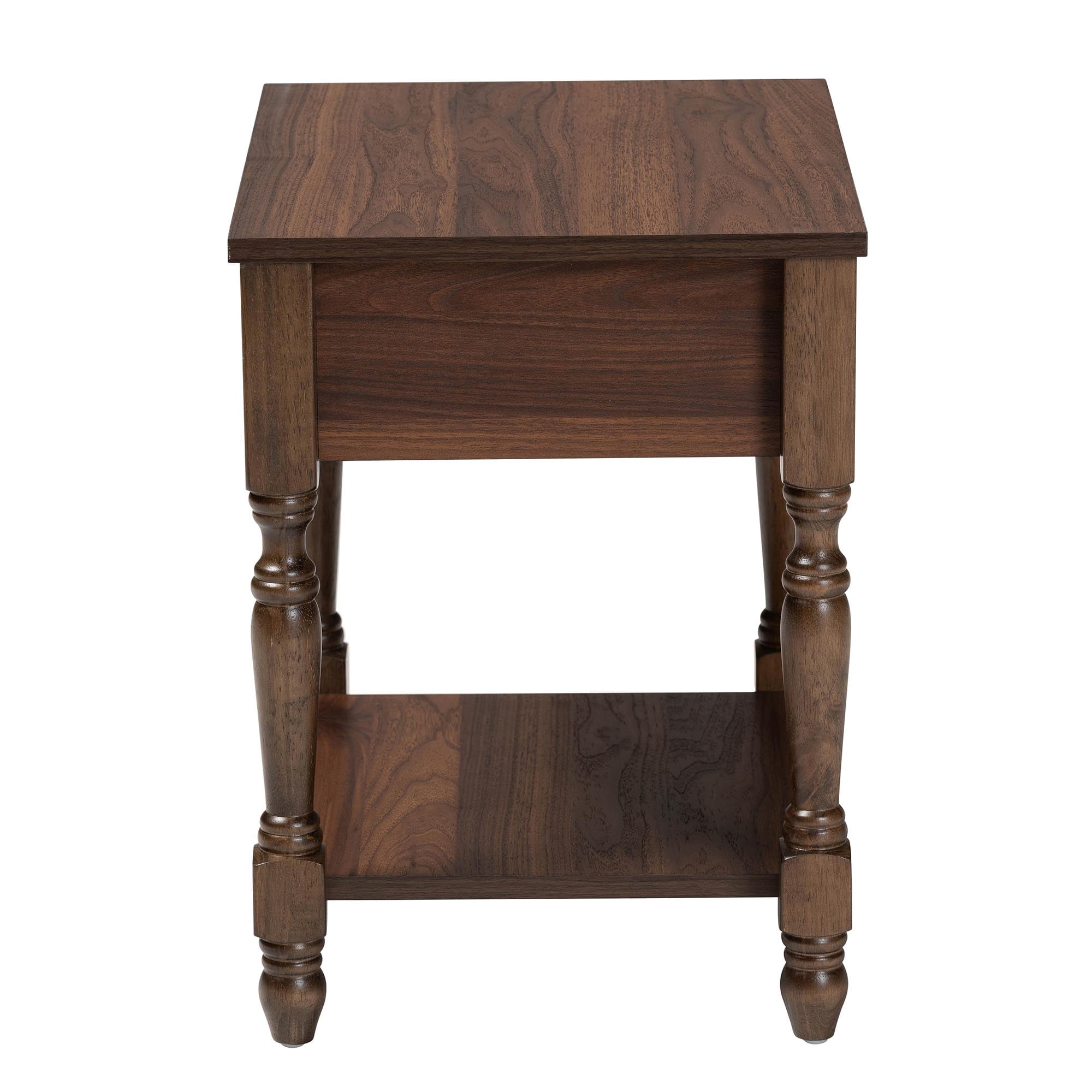 Baxton Studio Roden Transitional Nightstand, 1-Drawer, Dark Brown