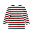 thumbnail image 4 of Ugoldhm Girls Crewneck 3/4 Sleeve Tees Striped Casual Undershirt Fashion Fall Tops 3-11 Years, 4 of 4