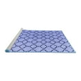 thumbnail image 2 of Ahgly Company Machine Washable Indoor Square Trellis Blue Contemporary Area Rugs, 3' Square, 2 of 4