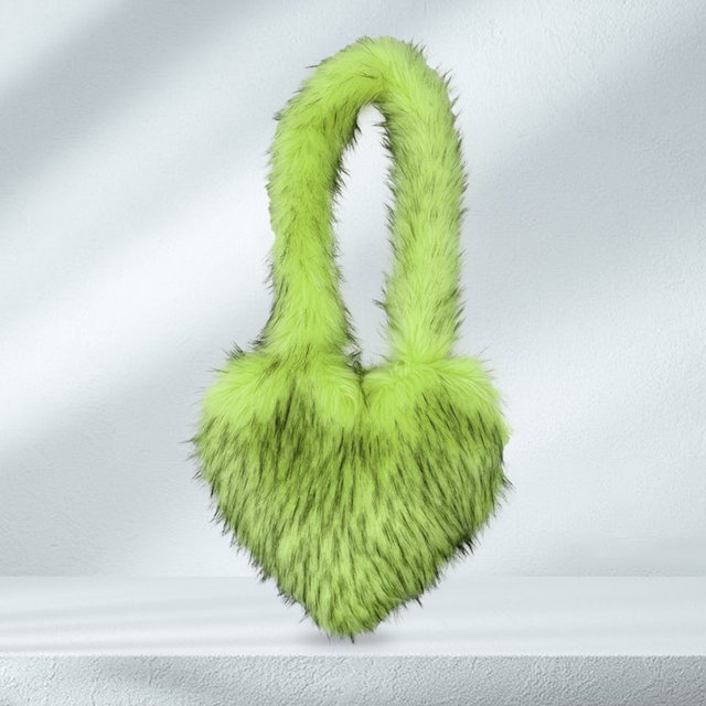 Bolso esponjoso para mujer, bolso tipo cartera bonito en forma de corazón, bolso de moda para exteriores de piel sintética suave Hugtrwg Para estrenar