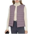 thumbnail image 2 of Womens Coats Lightweight Down Jacket Sleeveless V-neck Winter Puffy Jackets,Coats for Women Purple L, 2 of 6