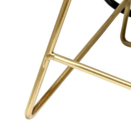 Simple Designs Down to the Wire Table Lamp with Fabric Shade, Gold with White Shade