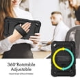 thumbnail image 3 of Case for iPad Mini 5 2019/Mini 4 2015 (5th/4th Generation 7.9 inch) with Screen Protector, 360 Degree Rotating Kickstand Hand Strap Shockproof Cover with Shoulder Strap, Black, 3 of 7