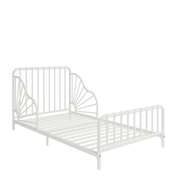 Little Seeds Quinn Whimsical Metal Toddler Bed, Off White