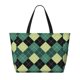 thumbnail image 2 of Fotbe Green Squares Bolsa de Viaje para Playa - Resistente al Agua, Bolsa Tote de Gran Capacidad y Ligera con 7 Bolsillos para Mujeres y Hombres, 2 of 7
