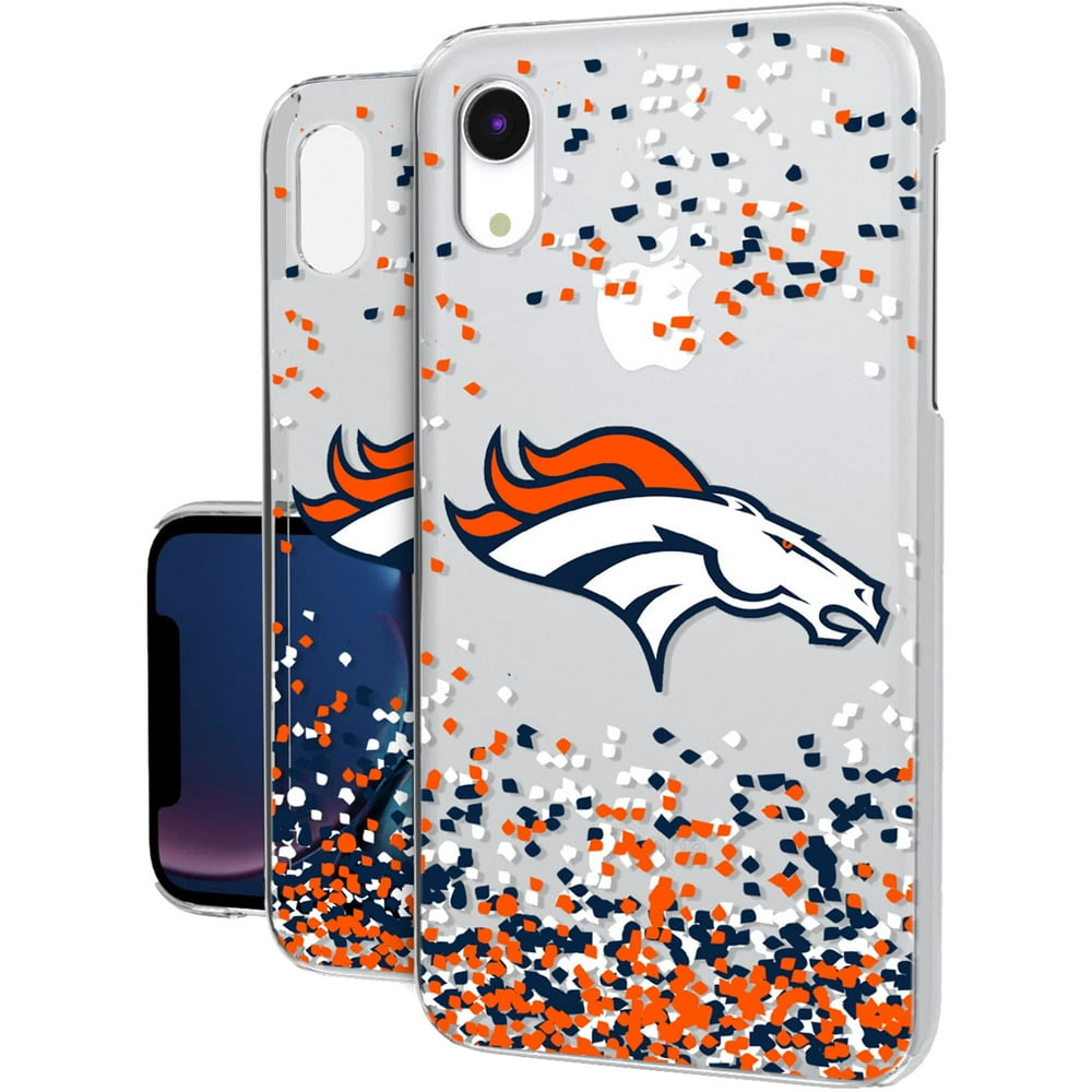 Denver Broncos iPhone Clear Case with Confetti Design