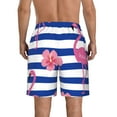 thumbnail image 3 of Bixox Men's Pink Flamingo printing Casual Classic Fit Short Summer Beach Shorts, 3 of 6