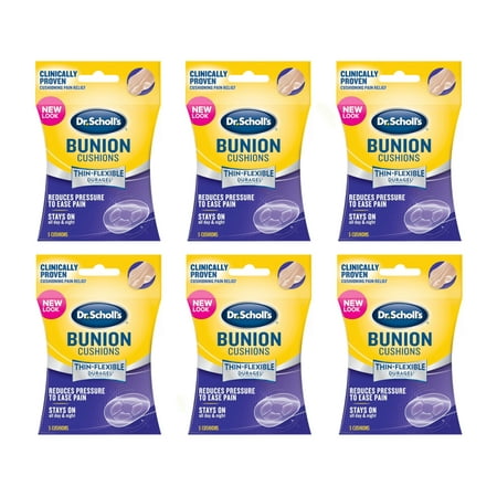 6 Pack Dr. Scholl's Duragel Bunion Cushions, Thin & Flexible, 5 Cushions Each