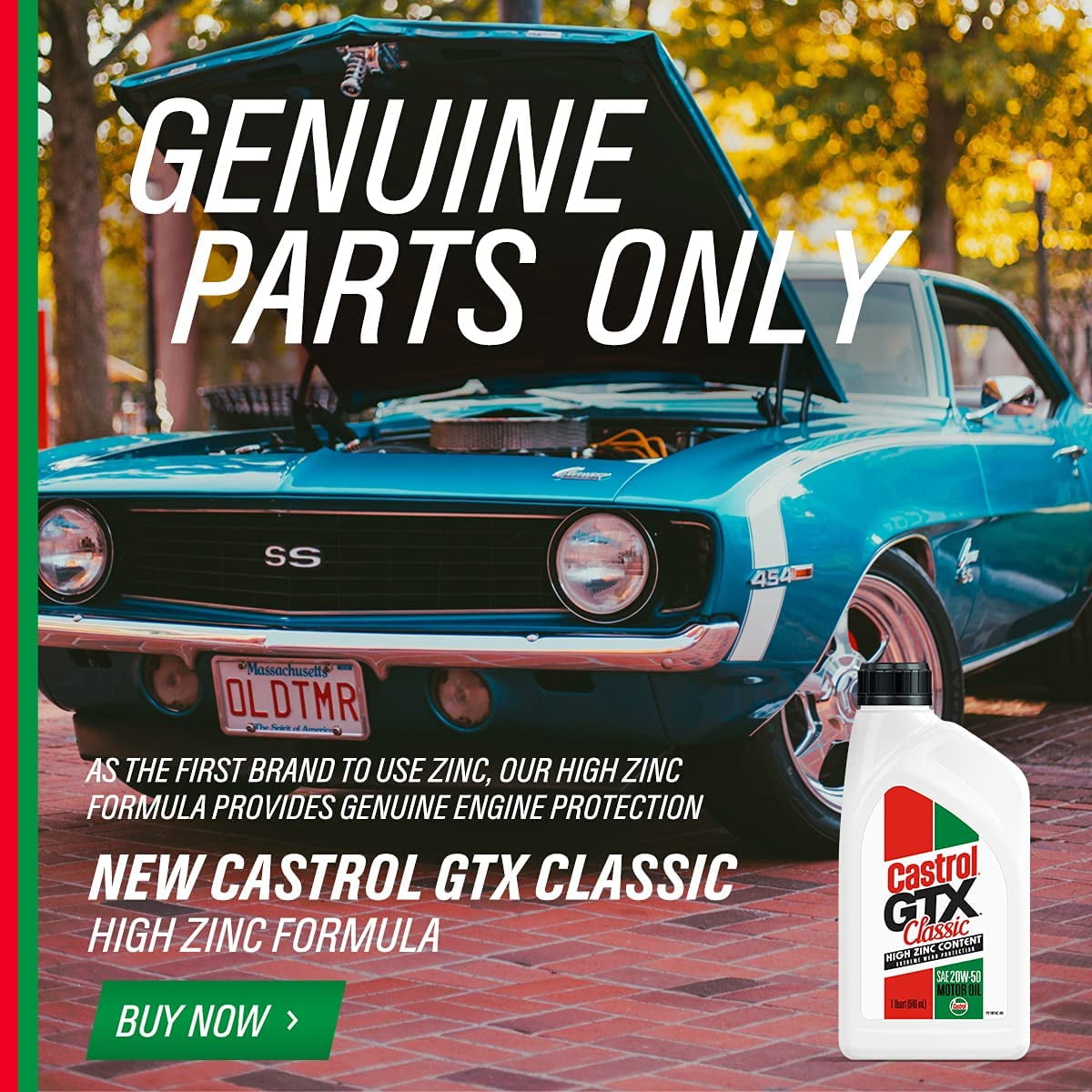 Castrol GTX Classic 20W-50 Conventional Motor Oil, 1 Quart, Case of 6