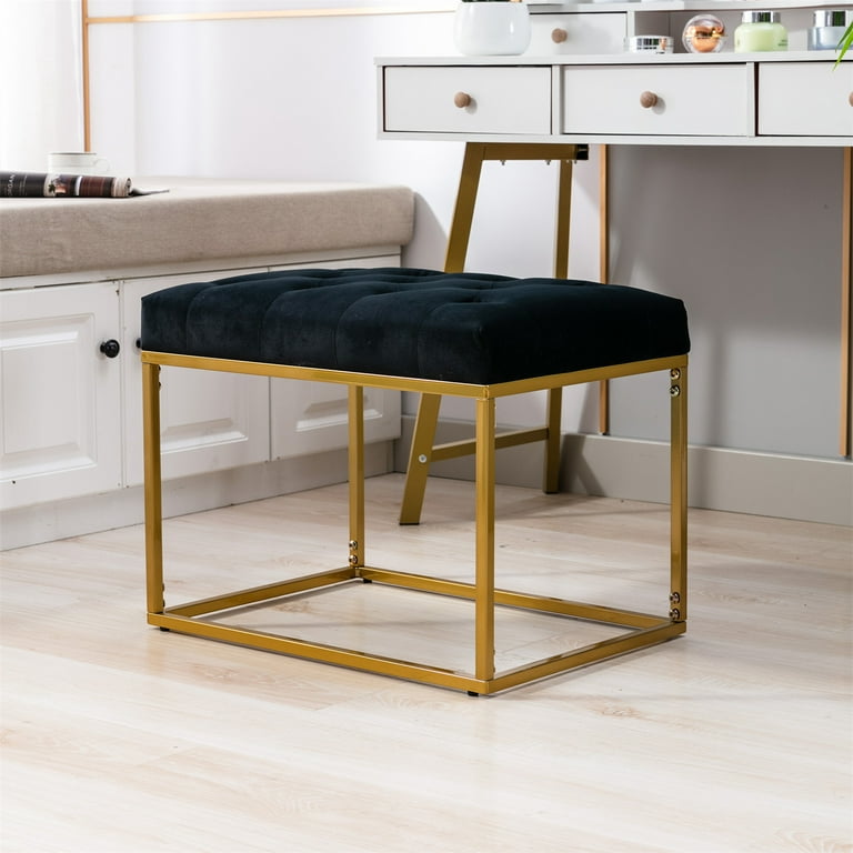 Ottomans Vanity Stool Small Footstool Ottoman Vanity Chairs for Makeup Room  Entryway Stool Step Stool Footrest with Metal Legs