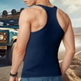 thumbnail image 6 of Hessimy Mens Tank Tops Summer Beach Vacation Sleeveless Shirts Casual Graphic Muscle Gym Workout Tank Top（Navy,XXL), 6 of 6