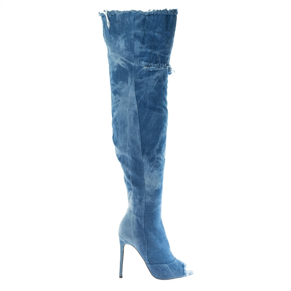 dark blue thigh high boots