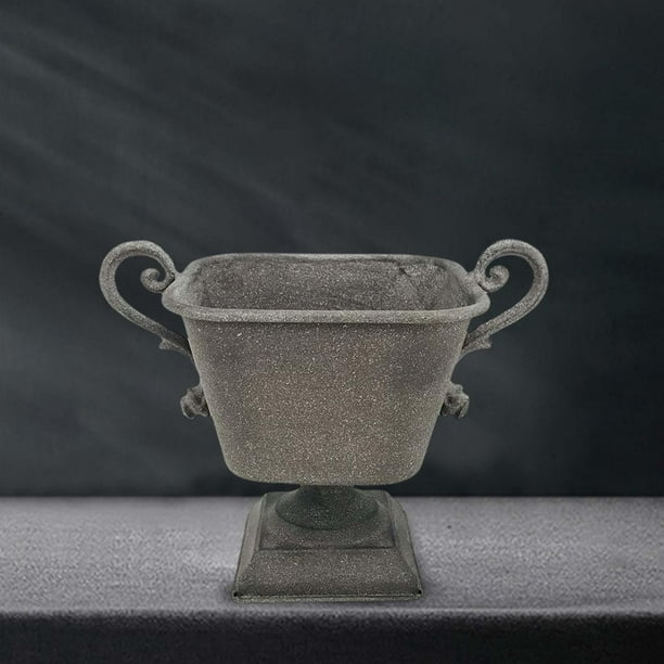 Maceta de metal perfecl florero 18 cm gris