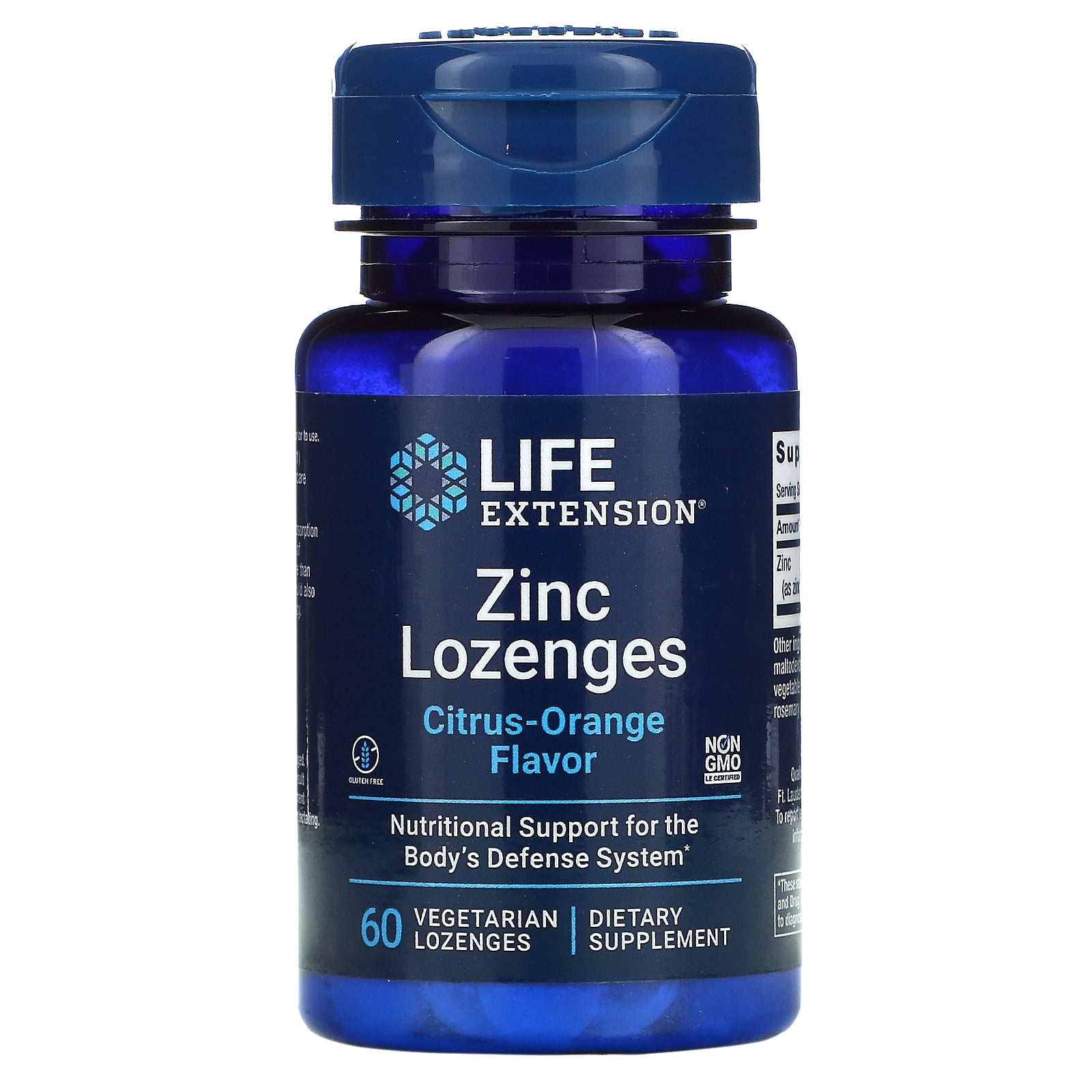 Life Extension Zinc Lozenges, Citrus-Orange, 60 Vegetarian Lozenges