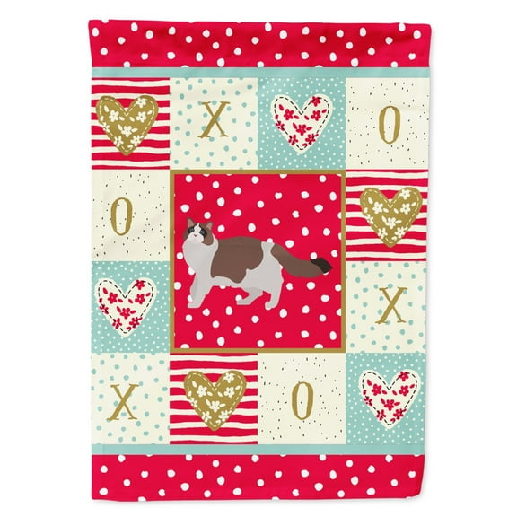 Carolines Treasures CK5688CHF Ragdoll 3 Cat Love Flag Canvas House Size Large multicolor