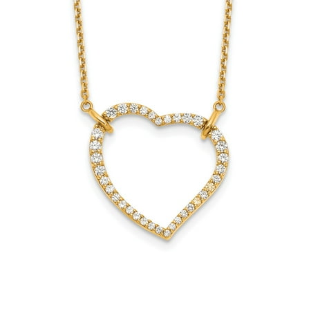 KIOKORI 14K Yellow Gold Heart Pendant Necklace 5/8-Carat