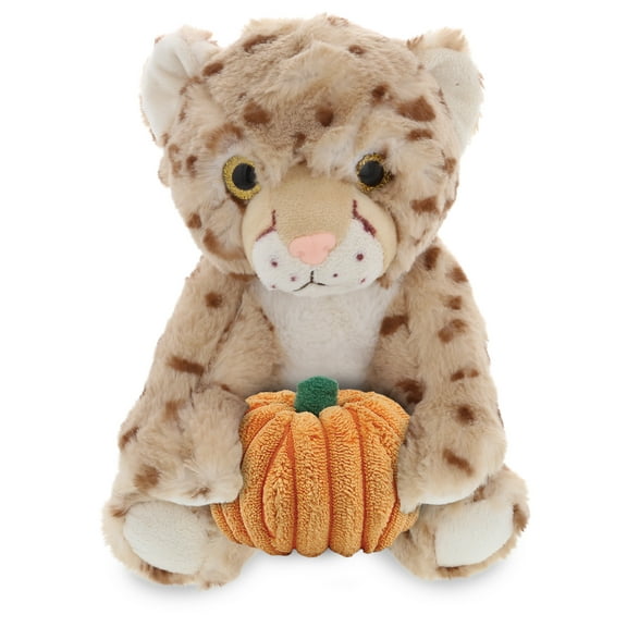 DolliBu Halloween Stuffed Animal Squat Cheetah Plush with Pumpkin - Cute Squat Cheetah Stuffed Animal with Small Pumpkin Plush Perfect Halloween Plush Toys for Baby, Kids, Adults - 8.5 Inches