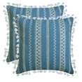thumbnail image 3 of The HomeCentric Decorative Throw Pillow covers Blue 18"x18" (45x45 cm) Cotton Embroidery, Striped Pillowcases For Sofa Chouch, Hotels, living, Bed Room, Striped Contemporary - Needlework, 3 of 9