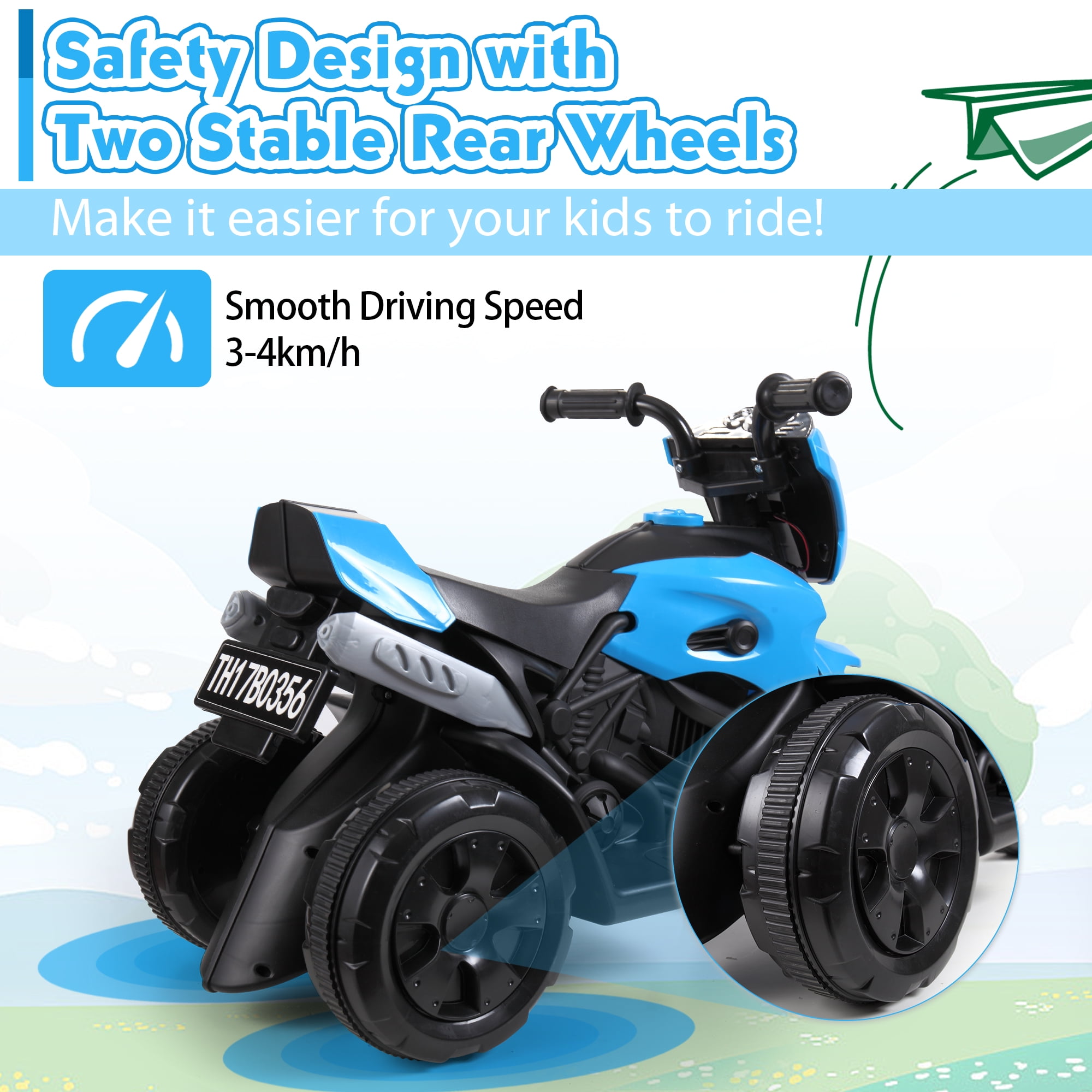Tobbi 6v kids ride on motorcycle battery bicycle electric toy new deals